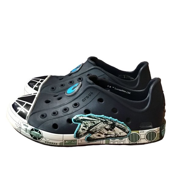Crocs Bump It Shoes Little Boy Size 12C Blue Star Wars Millennium Falcon Sneaker - Picture 10 of 10